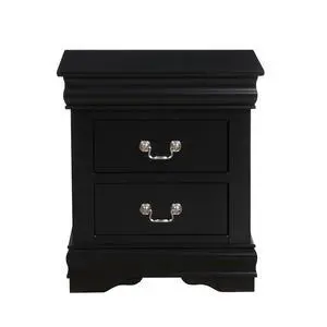 1Pc Traditional Classic Black Finish 2-Drawers Nightstand Wooden Bedroom Furniture 1Pc Traditional Classic Black Finish 2-Drawers Nightstand Wooden Bedroom Furniture