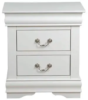 1Pc Traditional Classic White Finish 2-Drawers Nightstand Wooden Bedroom Furniture 1Pc Traditional Classic White Finish 2-Drawers Nightstand Wooden Bedroom Furniture