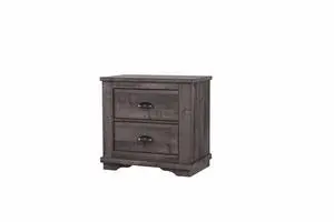 1Pc Contemporary Two-Drawers Nightstand Bed Side Cabinet Wooden Furniture Rustic Gray Color 1Pc Contemporary Two-Drawers Nightstand Bed Side Cabinet Wooden Furniture Rustic Gray Color