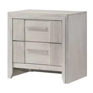 1Pc Contemporary 2-Drawer Nightstand Mist White Finish Wooden Furniture 1Pc Contemporary 2-Drawer Nightstand Mist White Finish Wooden Furniture