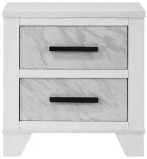 White Color 1Pc Nightstand Black Bar Pulls Bedside Table Metal Center Glide Faux Marble Insert Bedroom Rubberwood White Color 1Pc Nightstand Black Bar Pulls Bedside Table Metal Center Glide Faux Marble Insert Bedroom Rubberwood