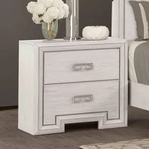 Transitional Style 1Pc Nightstand Usb Port Metal Handle French And English Dovetail Drawers Rustic White Finish Bedroom Furniture Transitional Style 1Pc Nightstand Usb Port Metal Handle French And English Dovetail Drawers Rustic White Finish Bedroom Furniture