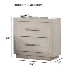 Transitional Style 1Pc Nightstand Horizontal Handles Metal Side Glide French And English Dovetail Drawers Light Gray Finish Bedroom Furniture Transitional Style 1Pc Nightstand Horizontal Handles Metal Side Glide French And English Dovetail Drawers Light Gray Finish Bedroom Furniture