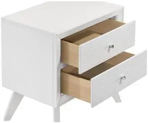 1Pc Nightstand White Angled Legs Round Bronze Round Knobs 2-Drawers Bedside Table Bedroom Furniture 1Pc Nightstand White Angled Legs Round Bronze Round Knobs 2-Drawers Bedside Table Bedroom Furniture