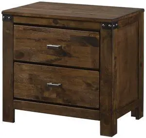 1Pc Nightstand End Table Rustic Brown Two Drawer Nightstand Bedroom Solid Wood Wooden Furniture 1Pc Nightstand End Table Rustic Brown Two Drawer Nightstand Bedroom Solid Wood Wooden Furniture