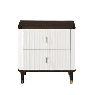 Carena White & Brown Finish Nightstand W/Usb Carena White & Brown Finish Nightstand W/Usb
