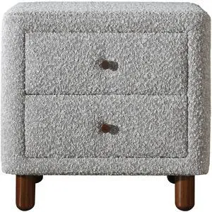 Cleo Gray Boucle Nightstand Cleo Gray Boucle Nightstand