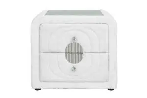 Shelyn White Teddy Sherpa & Chrome Nightstand Shelyn White Teddy Sherpa & Chrome Nightstand