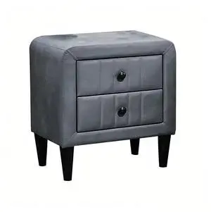 2 Drawer Gray Velvet Upholstered Nightstand With Storage, Modern Bedside Table With Solid Wood Frame & Black Legs, Compact End Table 20" Wide 2 Drawer Gray Velvet Upholstered Nightstand With Storage, Modern Bedside Table With Solid Wood Frame & Black Legs, Compact End Table 20" Wide