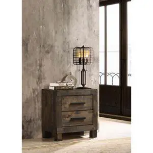 Rustic Golden Brown 2-Drawer Nightstand Rustic Golden Brown 2-Drawer Nightstand
