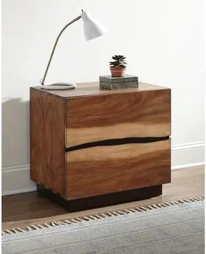 Smokey Walnut And Coffee Bean 2-Drawer Nightstand Smokey Walnut And Coffee Bean 2-Drawer Nightstand