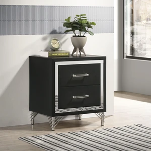 Malcolm Black 2-Drawer Nightstand Bedside Table Malcolm Black 2-Drawer Nightstand Bedside Table