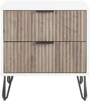 Nightstand In Rustic Gray And White Nightstand In Rustic Gray And White