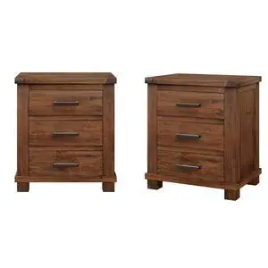 Rustic Three Drawer Reclaimed Solid Wood Farmhouse Nightstand Set Of Two (Old Sku:Bs531408Aad) Rustic Three Drawer Reclaimed Solid Wood Farmhouse Nightstand Set Of Two (Old Sku:Bs531408Aad)