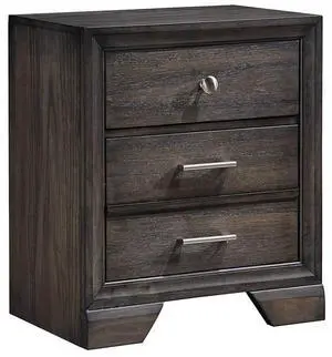 1Pc Contemporary Style 3 Storage Drawers Nightstand End Table Bedroom Solid Wood Wooden Furniture Dark Wood Finish 1Pc Contemporary Style 3 Storage Drawers Nightstand End Table Bedroom Solid Wood Wooden Furniture Dark Wood Finish