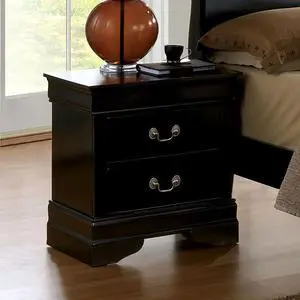 1Pc Nightstand Black Louis Philippe Solid Wood English Dovetail Construction Antique Nickle Hanging Pulls 1Pc Nightstand Black Louis Philippe Solid Wood English Dovetail Construction Antique Nickle Hanging Pulls
