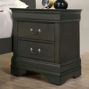 1Pc Nightstand Gray Louis Philippe Solid Wood English Dovetail Construction Antique Nickle Hanging Pulls 1Pc Nightstand Gray Louis Philippe Solid Wood English Dovetail Construction Antique Nickle Hanging Pulls
