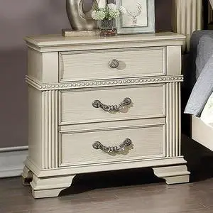 Antique White Nightstand Bedroom 1Pc Nightstand Solid Wood Satin Knickel Knobs And Pulls Antique White Nightstand Bedroom 1Pc Nightstand Solid Wood Satin Knickel Knobs And Pulls