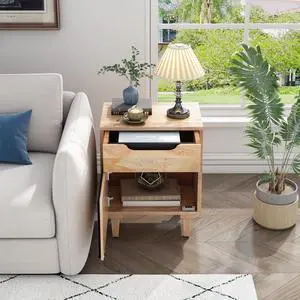 Natural Wood Nightstand Natural Wood Nightstand