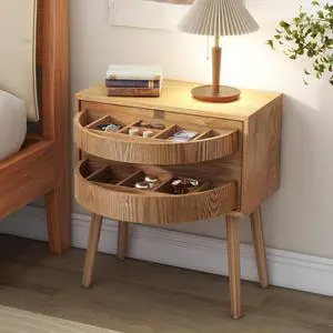 Rotating Hidden Compartment Nightstands, Mid Century Modern Concealment Furniture, Rattan Bed Side Table, Compartment End Table With Wood Legs, Bedside Tables For Bedroom, Living Room, Dorm, Natural Rotating Hidden Compartment Nightstands, Mid Century Modern Concealment Furniture, Rattan Bed Side Table, Compartment End Table With Wood Legs, Bedside Tables For Bedroom, Living Room, Dorm, Natural