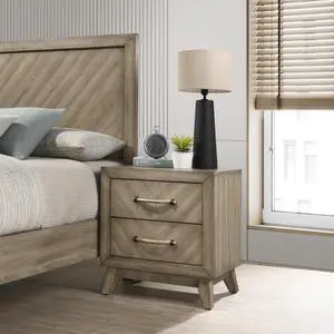 Arena Contemporary 2-Drawer Nightstand, Antique Gray Arena Contemporary 2-Drawer Nightstand, Antique Gray