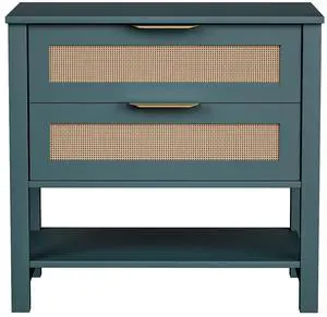 Rattan Nightstand With 2 Drawers And Storage Shelf Boho Bedside Narrow Side Table For Bedroom Rattan Nightstand With 2 Drawers And Storage Shelf Boho Bedside Narrow Side Table For Bedroom
