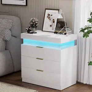 Nightstand With Charging Station And Led Lights,Night Stand With Sliding Top For Bedroom,Bedside Table With Drawers,Modern End Side Table,White.28.8''W X 17''D X 30.5''H. Nightstand With Charging Station And Led Lights,Night Stand With Sliding Top For Bedroom,Bedside Table With Drawers,Modern End Side Table,White.28.8''W X 17''D X 30.5''H.