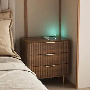 Nightstand With Charging Station, Smart Nightstand With Night Light, Modern Night Stand With Storage Cabinet For Bedroom, Wood Nightstand With Charging Station, Smart Nightstand With Night Light, Modern Night Stand With Storage Cabinet For Bedroom, Wood