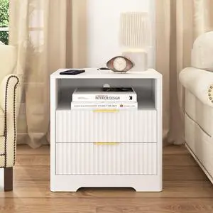 Nightstand With Charging Station, Smart Nightstand With Night Light,Bedside Tables With Storage Cabinet For Bedroom Nightstand With Charging Station, Smart Nightstand With Night Light,Bedside Tables With Storage Cabinet For Bedroom
