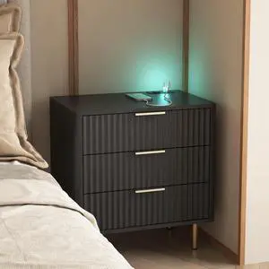 Nightstand With Charging Station, Smart Nightstand With Night Light, Modern Night Stand With Storage Cabinet For Bedroom Nightstand With Charging Station, Smart Nightstand With Night Light, Modern Night Stand With Storage Cabinet For Bedroom