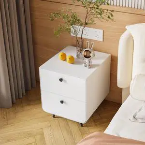 Modern Night Stand Storage Cabinet For Living Room Bedroom, Steel Cabinet With 2 Drawers,Bedside Furniture, Circular Handle Modern Night Stand Storage Cabinet For Living Room Bedroom, Steel Cabinet With 2 Drawers,Bedside Furniture, Circular Handle