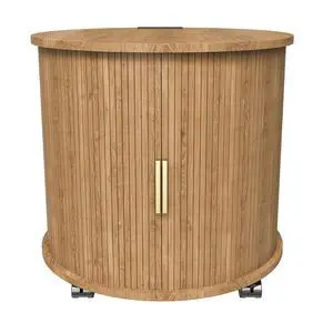 Mid Century Modern Cylinder End Table With Built-In Charging Station & Sliding Door, 2-Tier Storage Round Nightstand With Usb Ports, Osk Bedside Table For Living Room, Bedroom, Entryway Mid Century Modern Cylinder End Table With Built-In Charging Station & Sliding Door, 2-Tier Storage Round Nightstand With Usb Ports, Osk Bedside Table For Living Room, Bedroom, Entryway