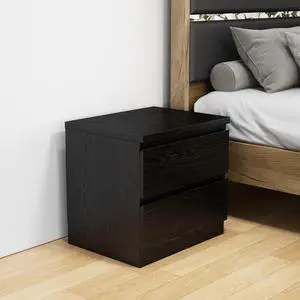 19.7-Inch Black Nightstand With 2 Drawers, Beside Table With Drawers Handle Free Design,Thickened Top Plate,Small Side Table Storage Cabinet 2 Drawer Night Stand For Bedroom,Living Room 19.7-Inch Black Nightstand With 2 Drawers, Beside Table With Drawers Handle Free Design,Thickened Top Plate,Small Side Table Storage Cabinet 2 Drawer Night Stand For Bedroom,Living Room