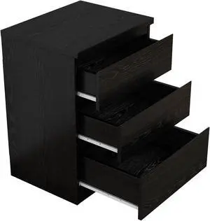 19.7-Inch Black Nightstand With 3 Drawers, Beside Table With Drawers Handle Free Design,Thickened Top Plate,Small Side Table Storage Cabinet 3 Drawer Night Stand For Bedroom,Living Room 19.7-Inch Black Nightstand With 3 Drawers, Beside Table With Drawers Handle Free Design,Thickened Top Plate,Small Side Table Storage Cabinet 3 Drawer Night Stand For Bedroom,Living Room