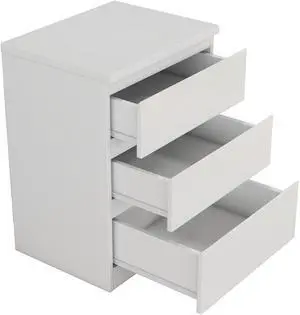 19.7-Inch White Nightstand With 3 Drawers, Beside Table With Drawers Handle Free Design,Thickened Top Plate,Small Side Table Storage Cabinet 3 Drawer Night Stand For Bedroom,Living Room 19.7-Inch White Nightstand With 3 Drawers, Beside Table With Drawers Handle Free Design,Thickened Top Plate,Small Side Table Storage Cabinet 3 Drawer Night Stand For Bedroom,Living Room