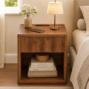 Night Stand Nightstand With Drawer Storage Fluted Bed Side Table End Table Large Modern Wide Bedside Stand Mid Century Night Stands For Bedroom Living Room Sofa Couch Home Office Night Stand Nightstand With Drawer Storage Fluted Bed Side Table End Table Large Modern Wide Bedside Stand Mid Century Night Stands For Bedroom Living Room Sofa Couch Home Office