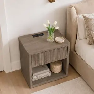 Night Stand Nightstand With Drawer Storage Fluted Bed Side Table End Table Large Modern Wide Bedside Stand Mid Century Night Stands For Bedroom Living Room Sofa Couch Home Office, Grey Alder Night Stand Nightstand With Drawer Storage Fluted Bed Side Table End Table Large Modern Wide Bedside Stand Mid Century Night Stands For Bedroom Living Room Sofa Couch Home Office, Grey Alder