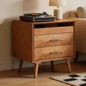 24" Nightstand With Charging Station, Keep Your Phone Charged & Bedroom Organized, Wood Bedside Table With 2 Drawers, Open Shelf & Usb/Type-C Ports For Bedroom Living Room 24" Nightstand With Charging Station, Keep Your Phone Charged & Bedroom Organized, Wood Bedside Table With 2 Drawers, Open Shelf & Usb/Type-C Ports For Bedroom Living Room