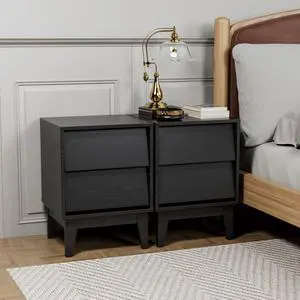 2 Set Nightstands Features Vintage-Style And Bevel Design, Made Of Mdf, Mid Century Modern Nightstand, Night Stand For Bedroom 2 Set Nightstands Features Vintage-Style And Bevel Design, Made Of Mdf, Mid Century Modern Nightstand, Night Stand For Bedroom