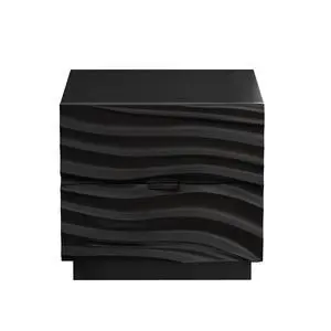 Solid Wood Nightstands, Bedside Table With 2 Drawers, No Handles, Sofa End Table For Living Room, Bedrooms,Black Solid Wood Nightstands, Bedside Table With 2 Drawers, No Handles, Sofa End Table For Living Room, Bedrooms,Black
