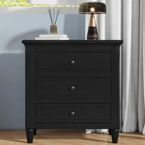 U_Style 28''Painted Nightstand With 3 Drawers And Smooth Gliding Rails ,Simple Bedside Cabinet With Metal Handle, Minimalist Sofa Side Table With Rubber Legs For Bedroom Sofa Couch Office U_Style 28''Painted Nightstand With 3 Drawers And Smooth Gliding Rails ,Simple Bedside Cabinet With Metal Handle, Minimalist Sofa Side Table With Rubber Legs For Bedroom Sofa Couch Office