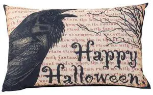 20x13" Crow Happy Halloween Pillow 20x13" Crow Happy Halloween Pillow