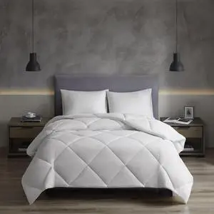 Oversized Down Alt Comforter with HeiQ Smart Temp Treatment White King/Cal King Oversized Down Alt Comforter with HeiQ Smart Temp Treatment White King/Cal King