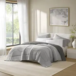 1-Piece King/Cal King Reversible Tencel Comforter Blanket,Gray 1-Piece King/Cal King Reversible Tencel Comforter Blanket,Gray