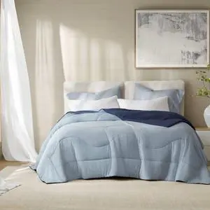 1-Piece Full/Queen Reversible Tencel Comforter Blanket,Blue 1-Piece Full/Queen Reversible Tencel Comforter Blanket,Blue