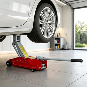 Compact Hydraulic Service Jack, Low Profile Hydraulic Floor Jack Heavy Lifting Service Portable Floor Gray Red, Steel Compact Hydraulic Service Jack, Low Profile Hydraulic Floor Jack Heavy Lifting Service Portable Floor Gray Red, Steel