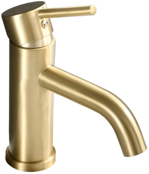Single Hole Faucet, Single Handle Vanity Basin Faucet, Brushed Gold, Stainless Steel, Sink Single Hole Faucet, Single Handle Vanity Basin Faucet, Brushed Gold, Stainless Steel, Sink