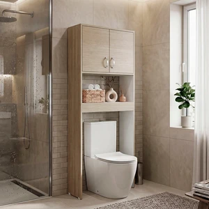 Cartagena and 2 Door Over The-Toilet Storage Cabinet, Grey, Particle Board, Storage Cartagena and 2 Door Over The-Toilet Storage Cabinet, Grey, Particle Board, Storage