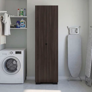 Stained Utility Storage Cabinet, Walnut, Particle Board, Storage Stained Utility Storage Cabinet, Walnut, Particle Board, Storage