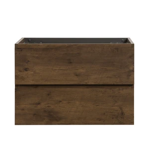 Wall Mount Cabinet Without Basin, Color with Two Drawers Pre Assembled, Walnut, Melamine, Vanities Wall Mount Cabinet Without Basin, Color with Two Drawers Pre Assembled, Walnut, Melamine, Vanities